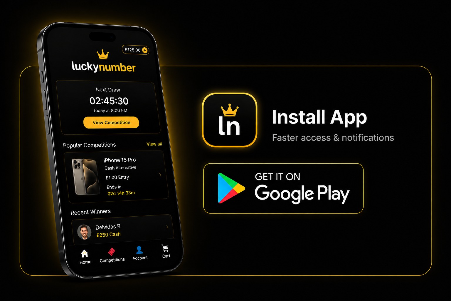 Install LuckyNumber app on Google Play